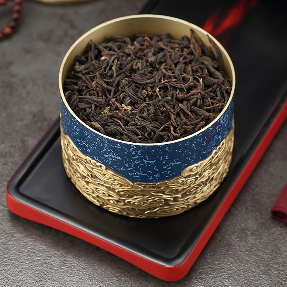 Auspicious Clouds Copper Tea Caddy - Image 4
