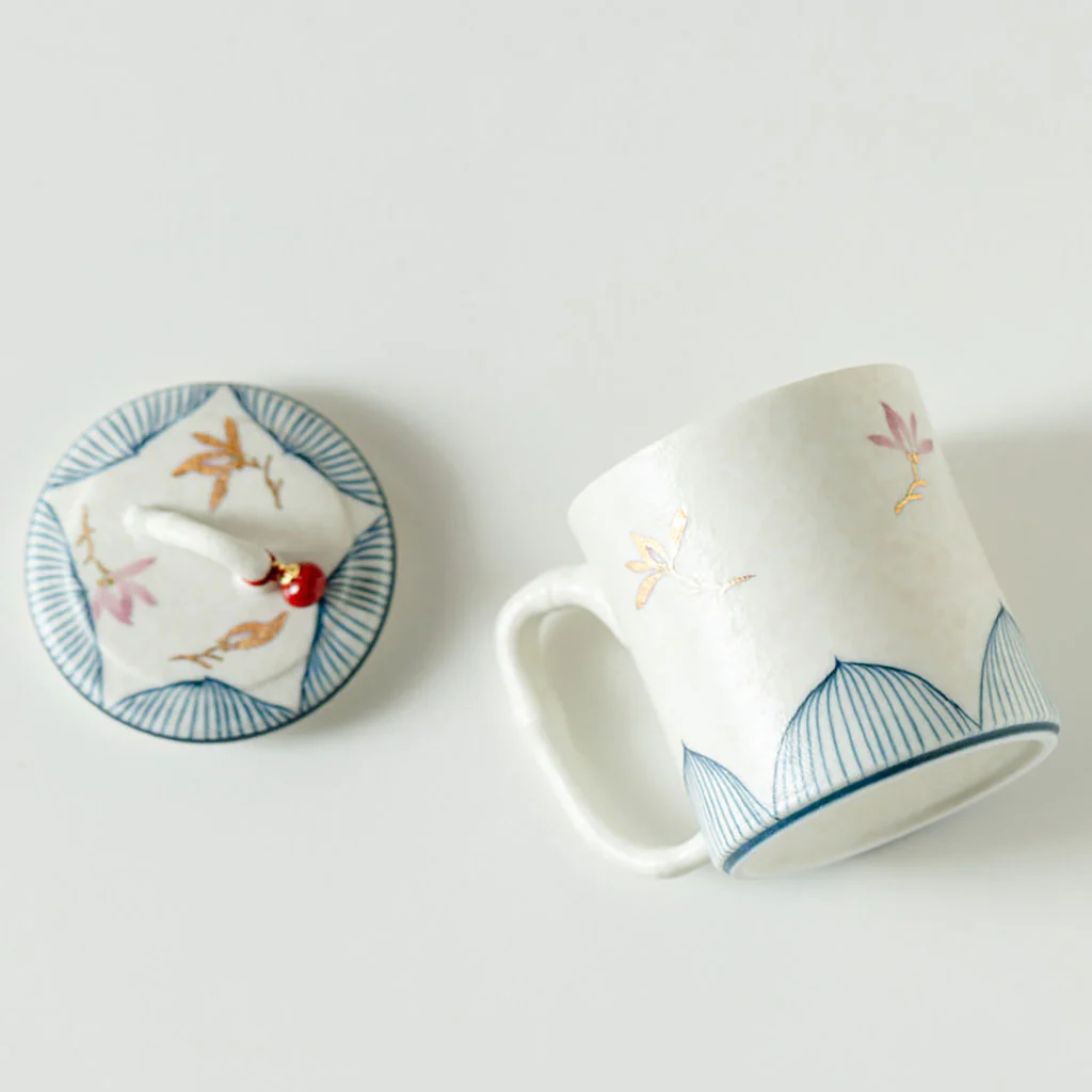 Bamboo Orchid Ceramic Tea Cup With Infuser - Image 5