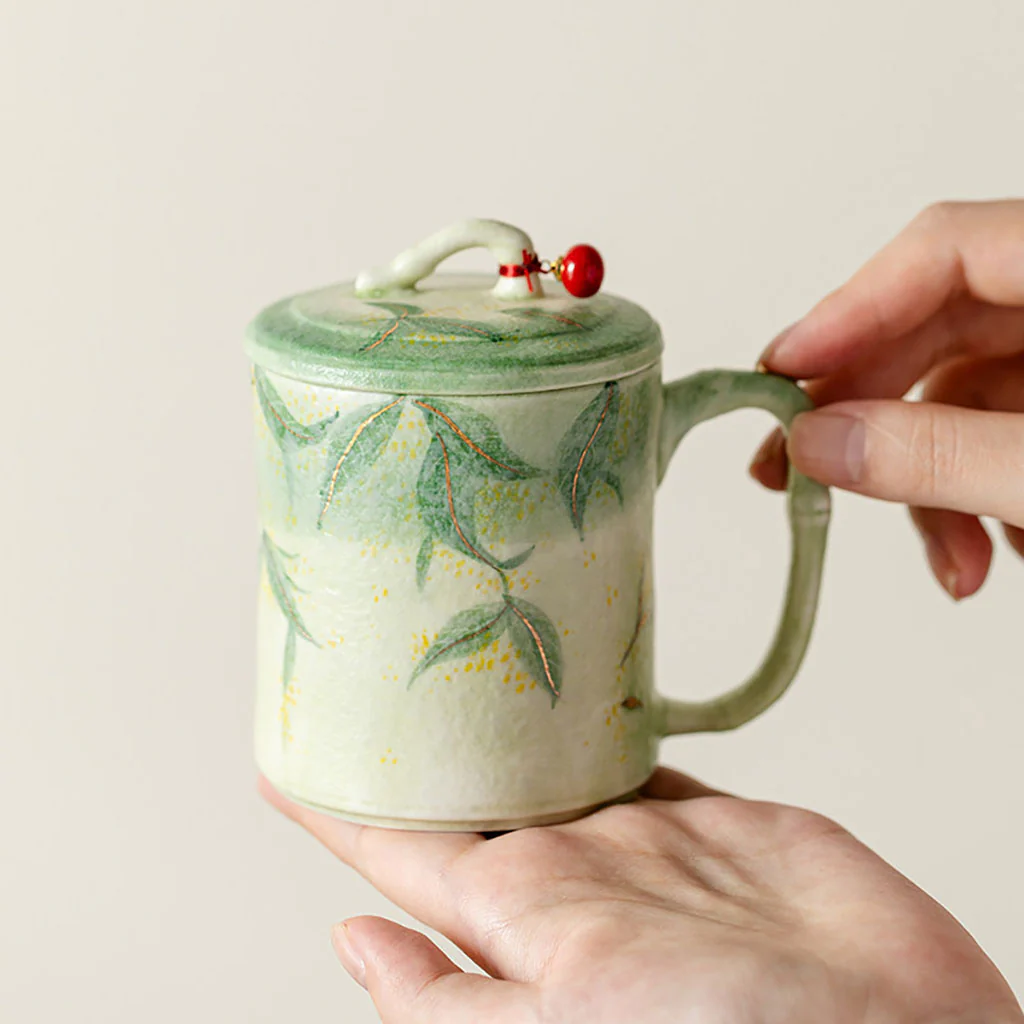 Bamboo Osmanthus Ceramic Tea Cup With Infuser - Image 2