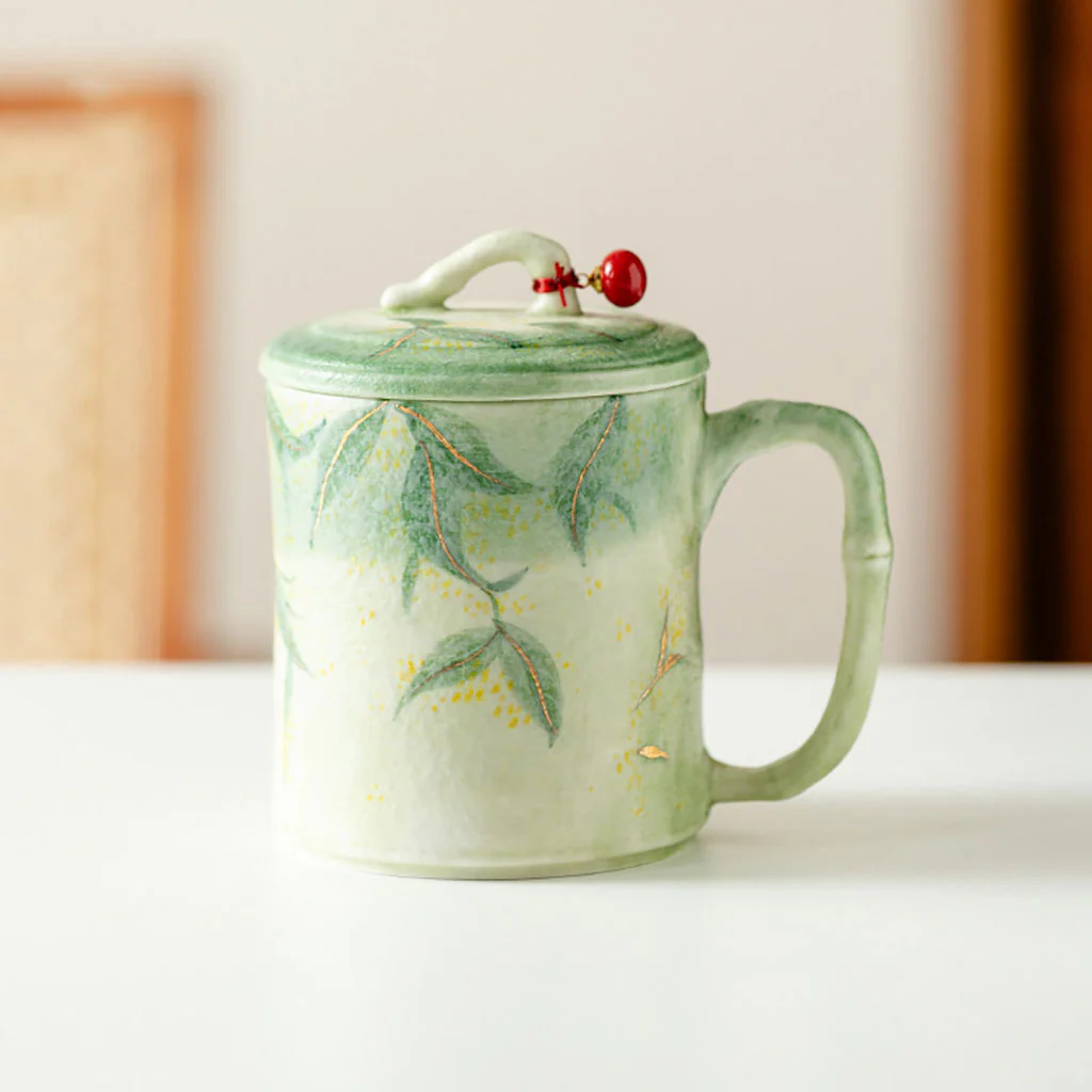 Bamboo Osmanthus Ceramic Tea Cup With Infuser - Image 4
