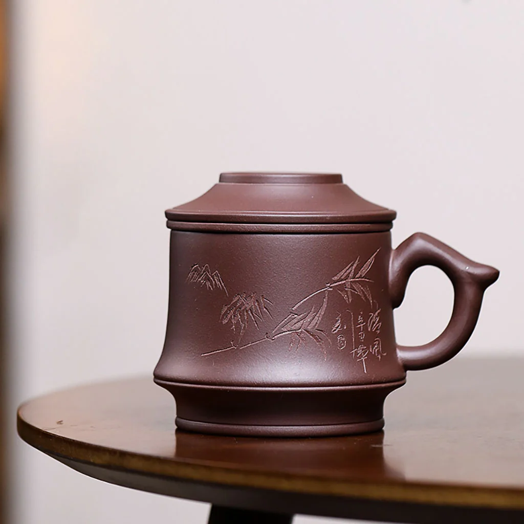 Bamboo Purple Clay Tea Cup With Infuser - Image 4