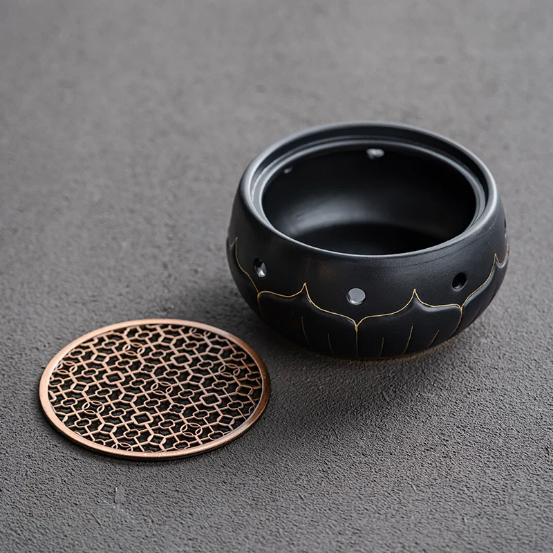 Black Ceramic Lotus Teapot Warmer - Image 13