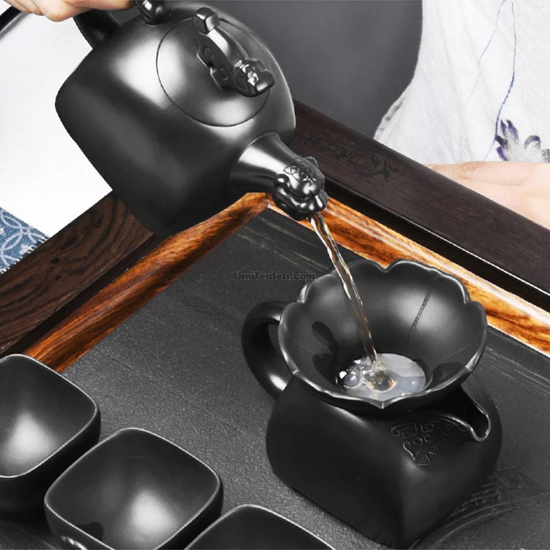 Black Clay Lotus Tea Strainer - Image 3