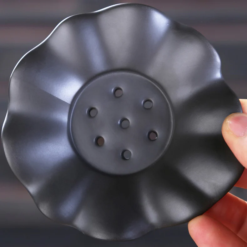 Black Clay Lotus Tea Strainer - Image 6