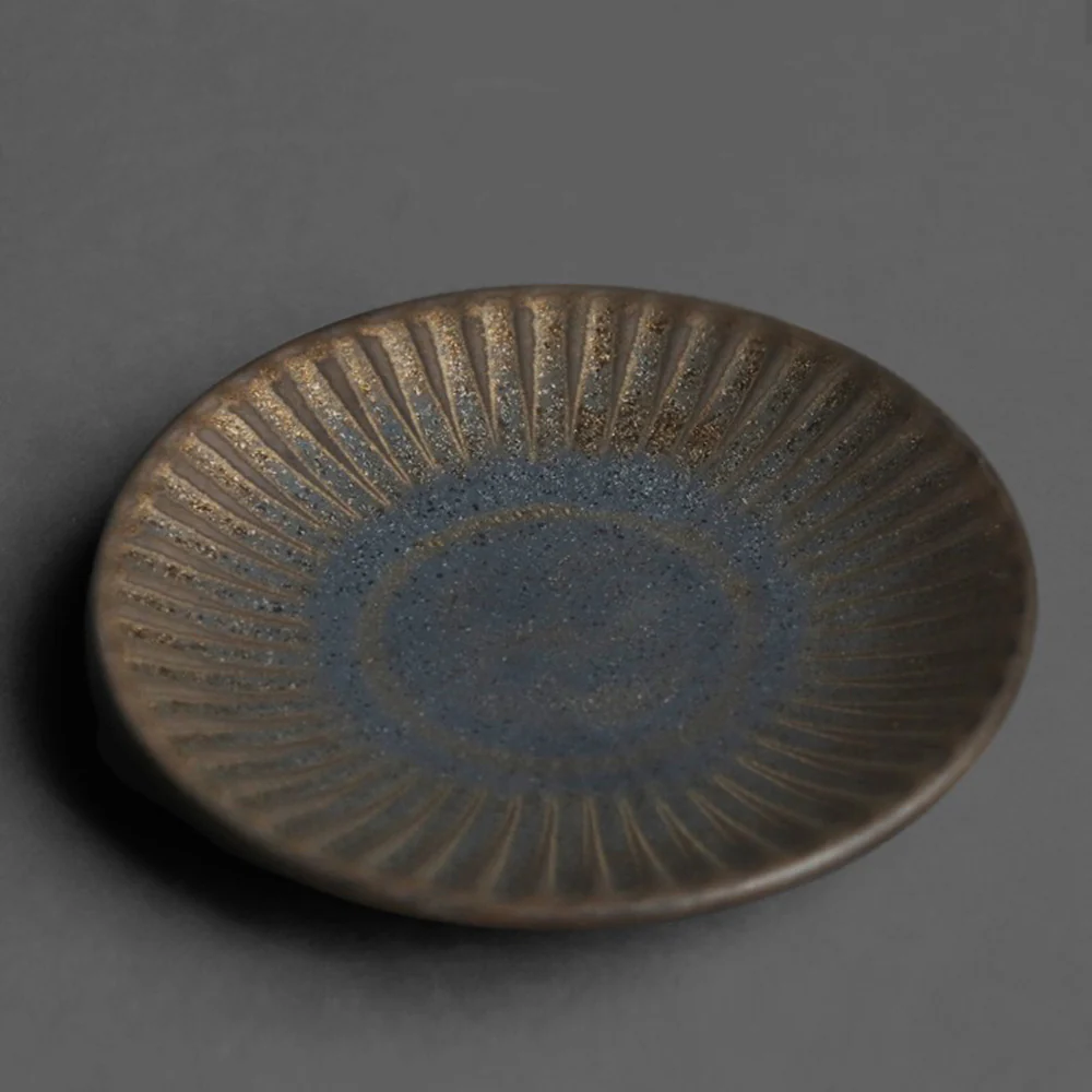 Black Gold Kiln Coarse Pottery Cup With Saucer - Image 6