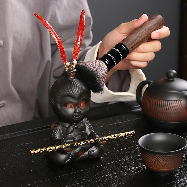 Black Myth Cute Wukong Purple Pottery Tea Pet - Image 3