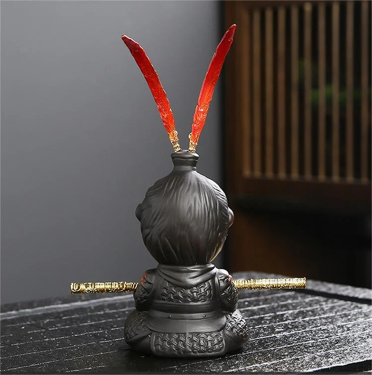 Black Myth Cute Wukong Purple Pottery Tea Pet - Image 5