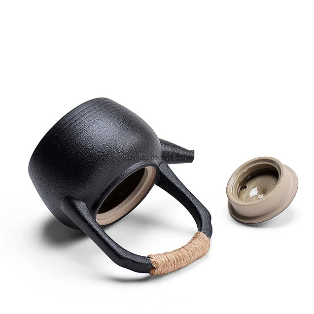 Black Pottery Teapot With Alcohol Wamer - Image 5