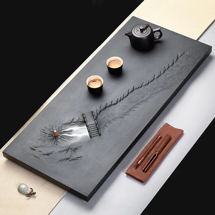 Black Stone Bridge And River Tea Tray - Image 2