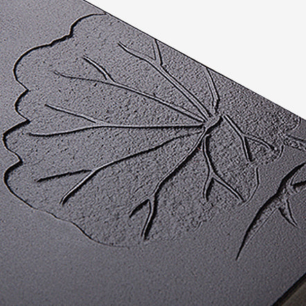 Black Stone Tea Tray With Lotus Flower - Image 8