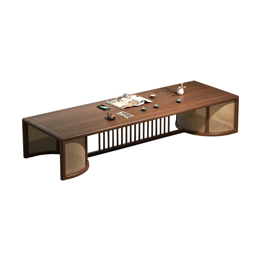 Black Walnut Wood Japanese Style Tea Table Set - Image 3
