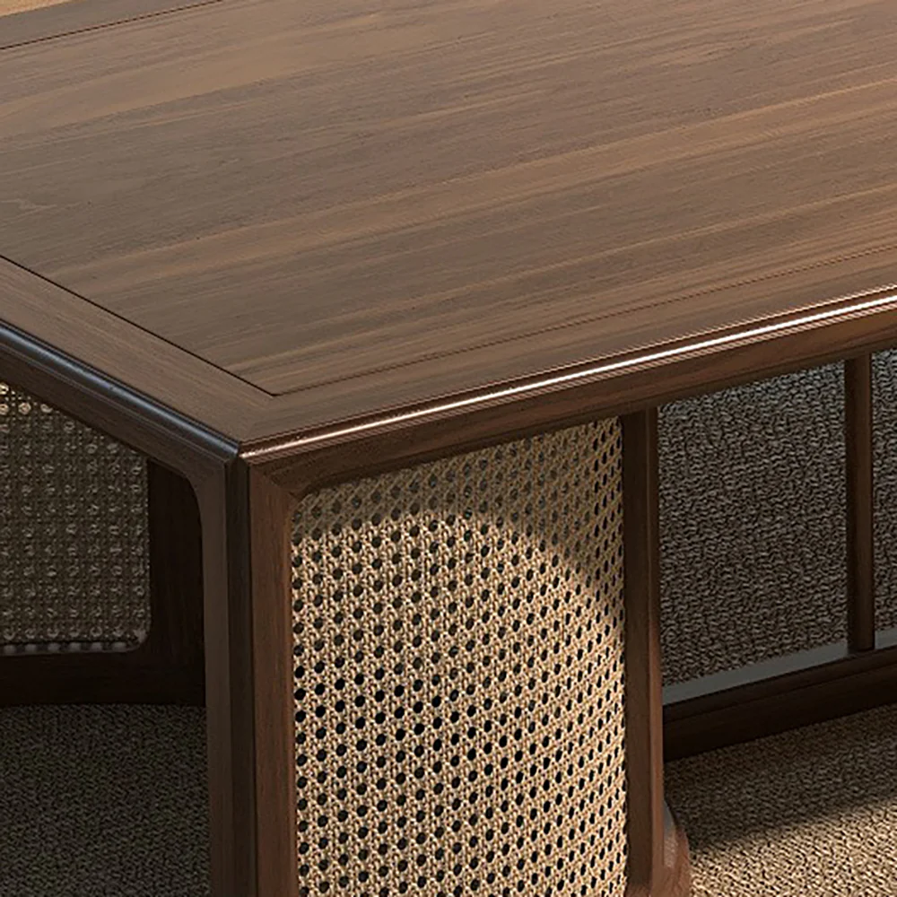 Black Walnut Wood Japanese Style Tea Table Set - Image 4