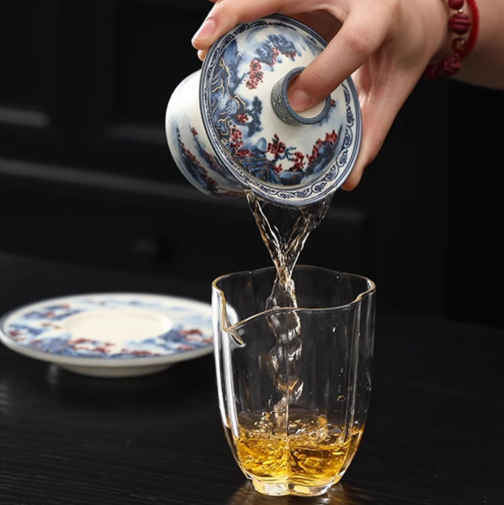Blue And White Landscape Porcelain Gaiwan - Image 4