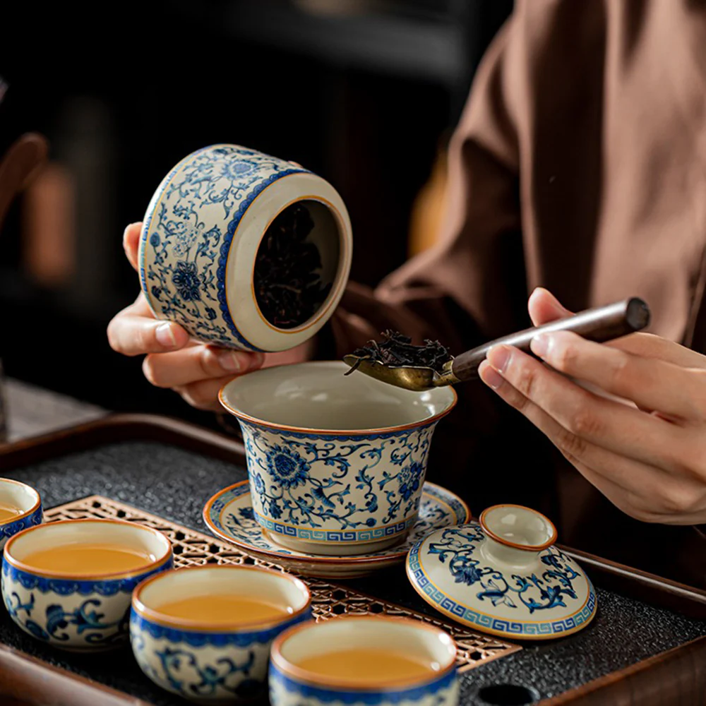 Blue And White Ruyao Gongfu Tea Set - Image 3