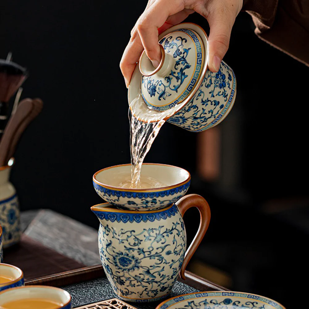Blue And White Ruyao Gongfu Tea Set - Image 4
