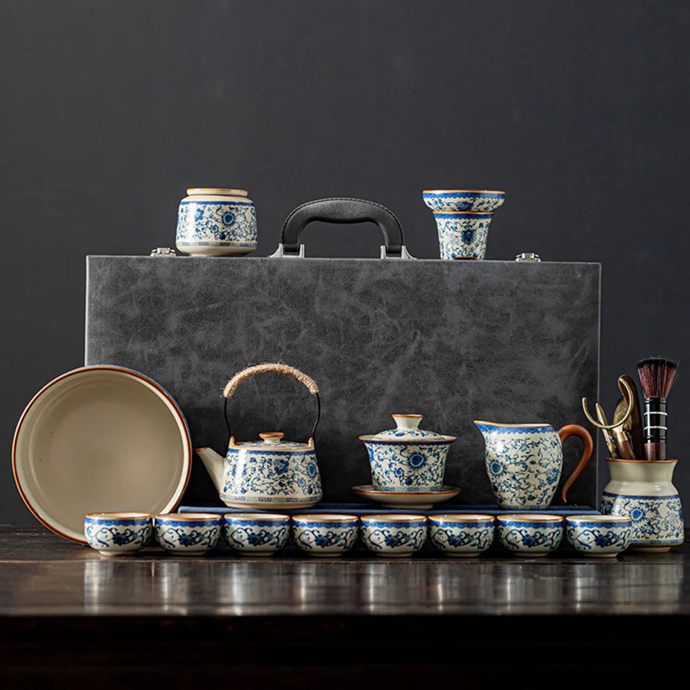 Blue And White Ruyao Gongfu Tea Set - Image 5