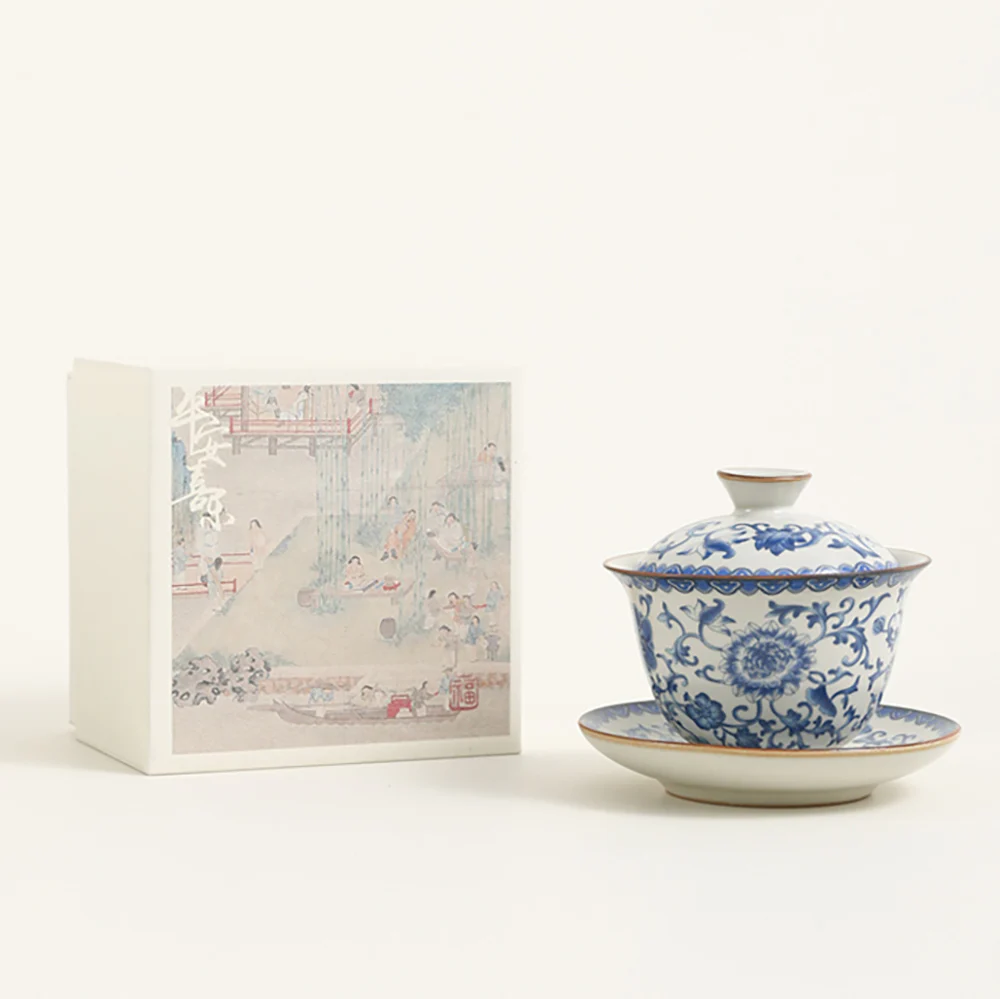 Blue And White Ruyao Porcelain Gaiwan - Image 2