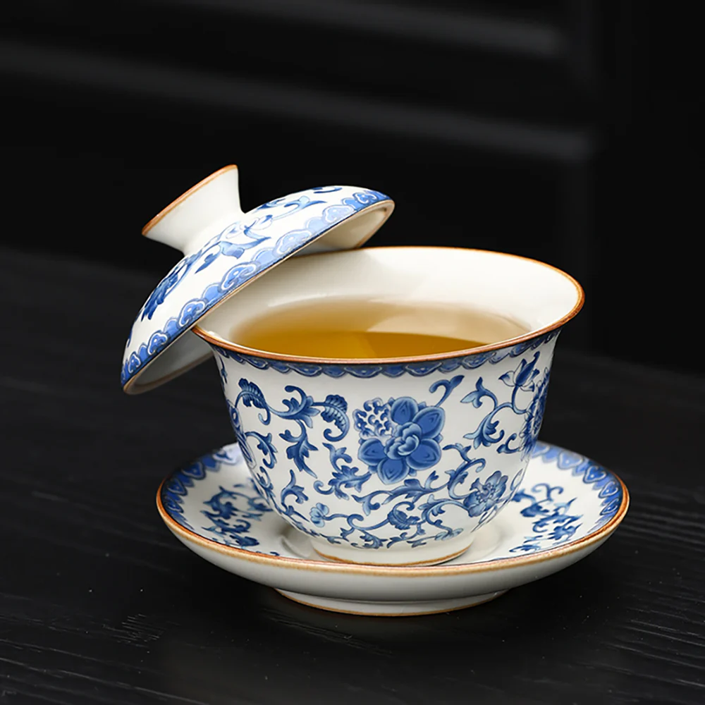 Blue And White Ruyao Porcelain Gaiwan - Image 4