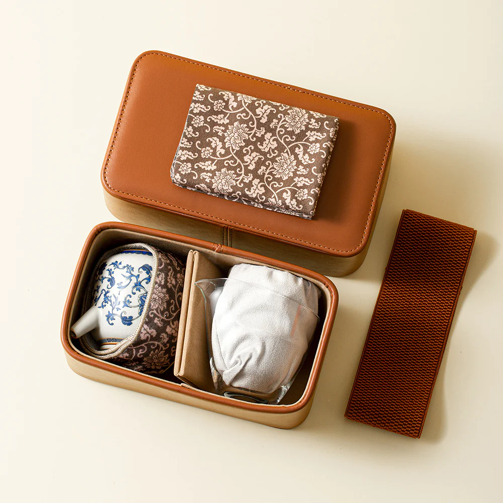 Blue And White Ruyao Porcelain Travel Tea Set - Image 4