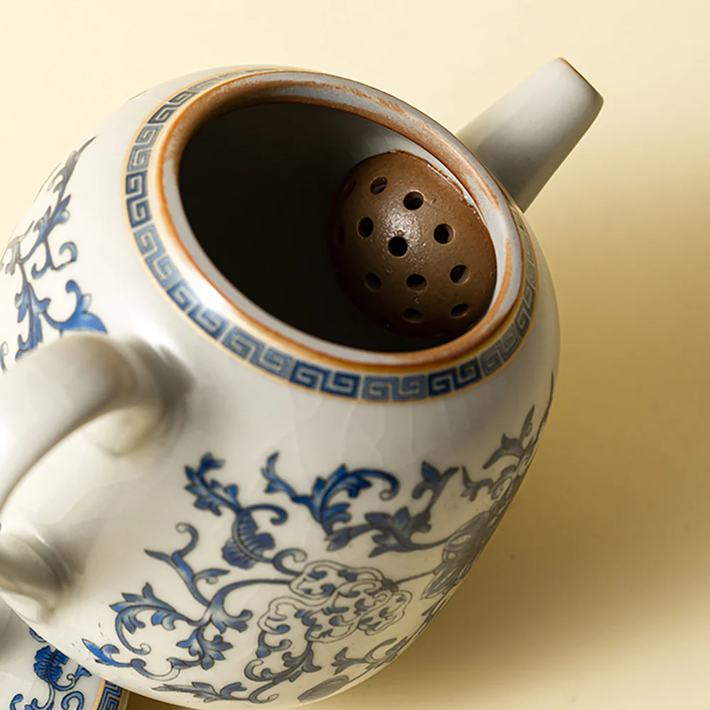 Blue And White Ruyao Porcelain Travel Tea Set - Image 5