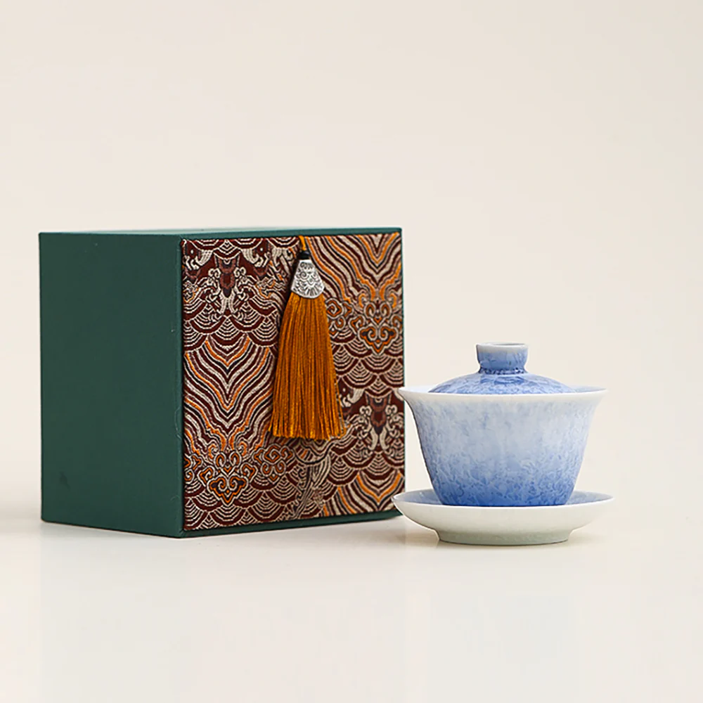Blue Ice Crystal Ruyao Porcelain Gaiwan - Image 2