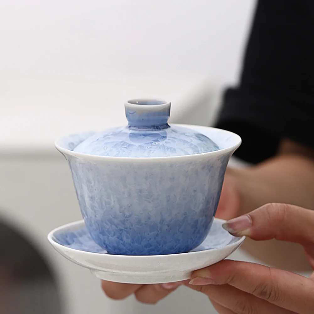 Blue Ice Crystal Ruyao Porcelain Gaiwan - Image 3