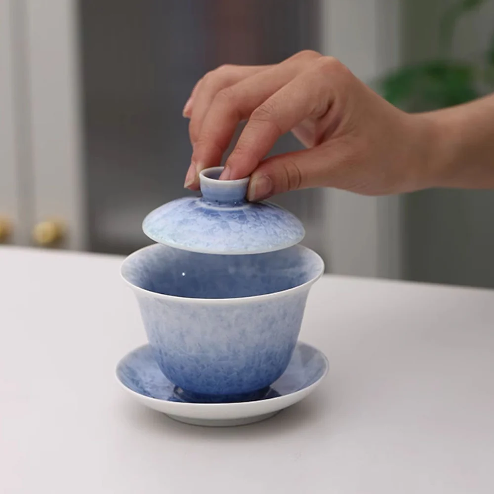 Blue Ice Crystal Ruyao Porcelain Gaiwan - Image 5