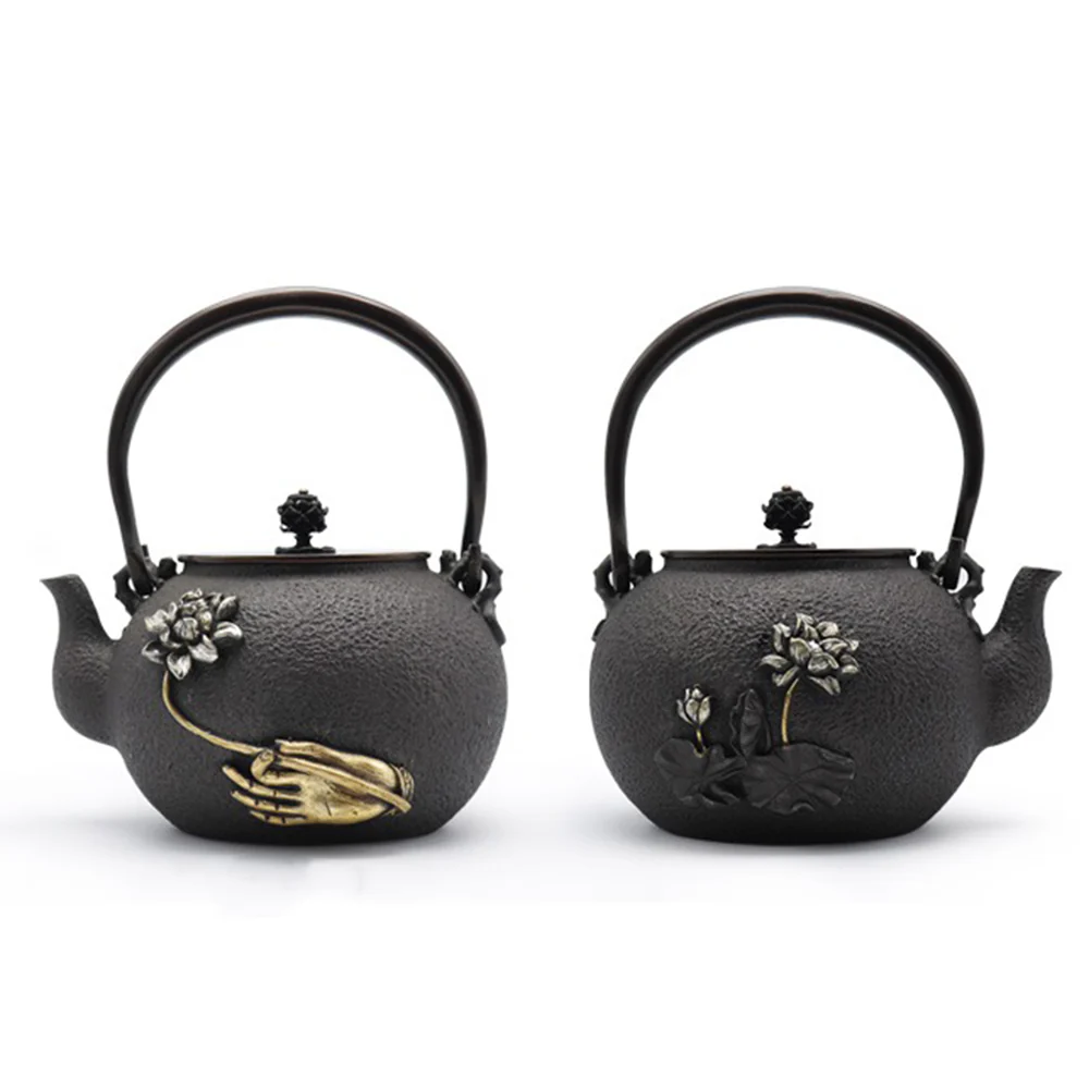 Buddha's Hand With Lotus Cast Iron Teapot - Image 3