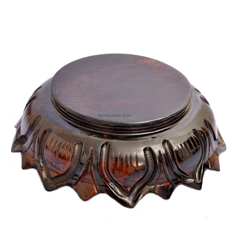 Catalpas Wood Lotus Teapot Stand - Image 2