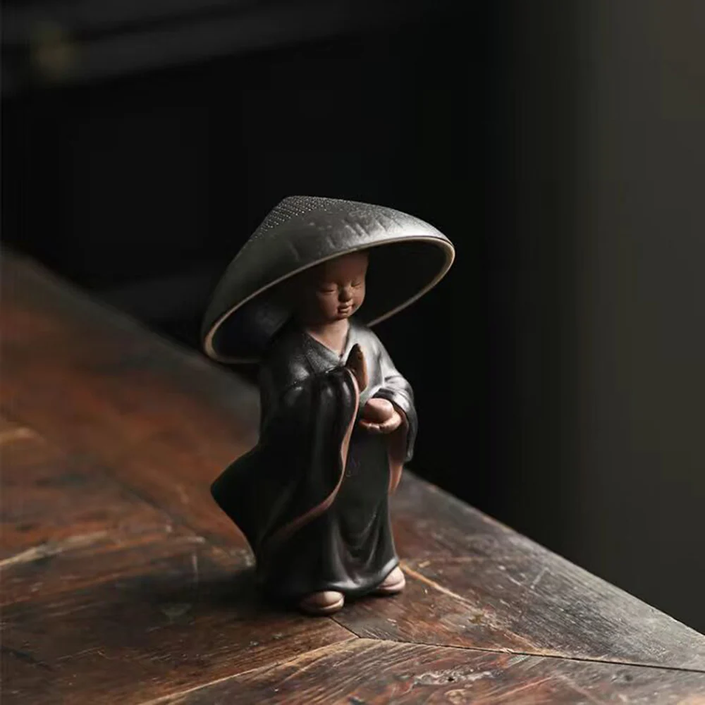 Ceramic Boat Tea Utensil Set With Monk - Image 4