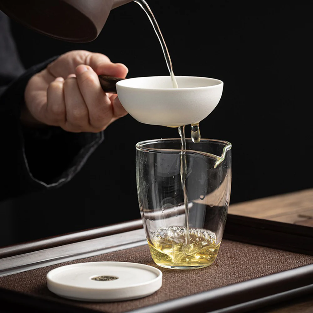 Ceramic Pan Tea Strainer With Coaster - Image 2