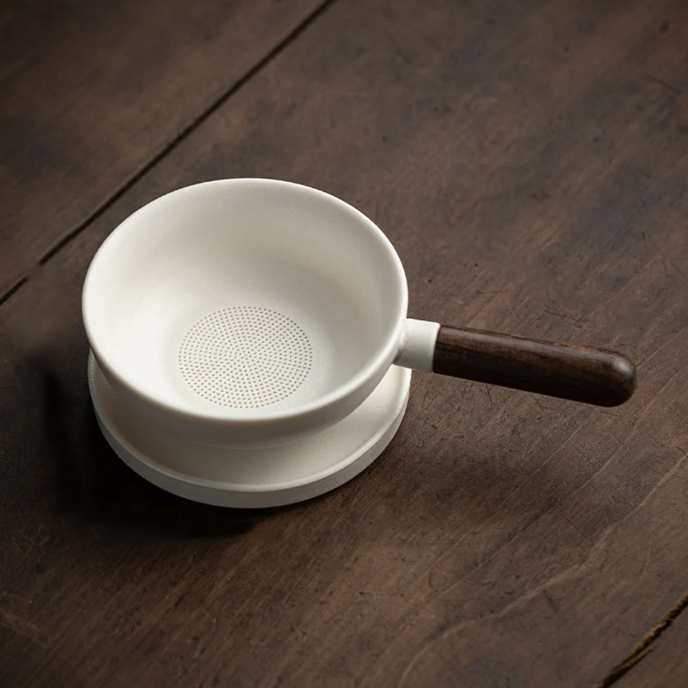 Ceramic Pan Tea Strainer With Coaster - Image 4