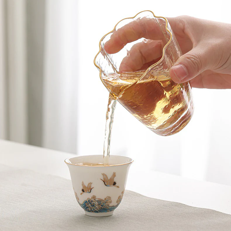 Ceramic Sulet-jade Red-crowned Crane Tea Set - Image 12