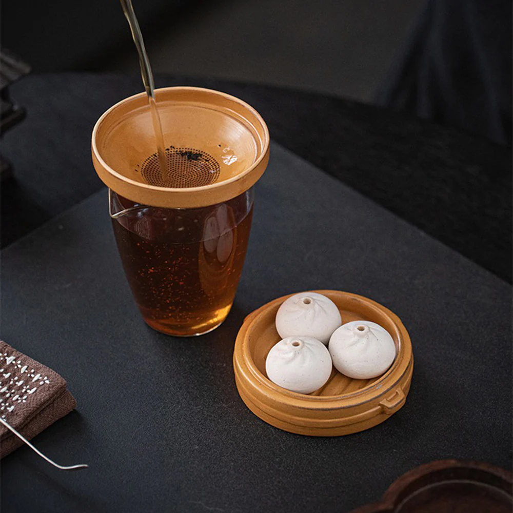 Ceramic Xiaolongbao Tea Strainer Set - Image 2