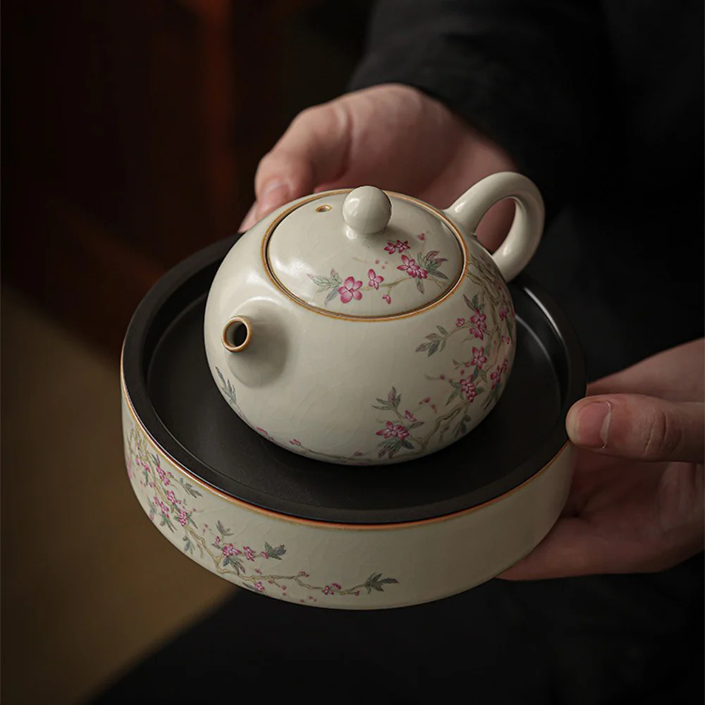 Chinese Ruyao Peach Blossom Tea Set - Image 6