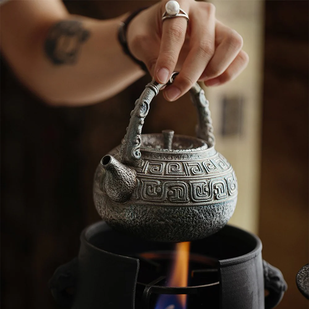 Chinese Antique Silver-Plated Ceramic Teapot - Image 4