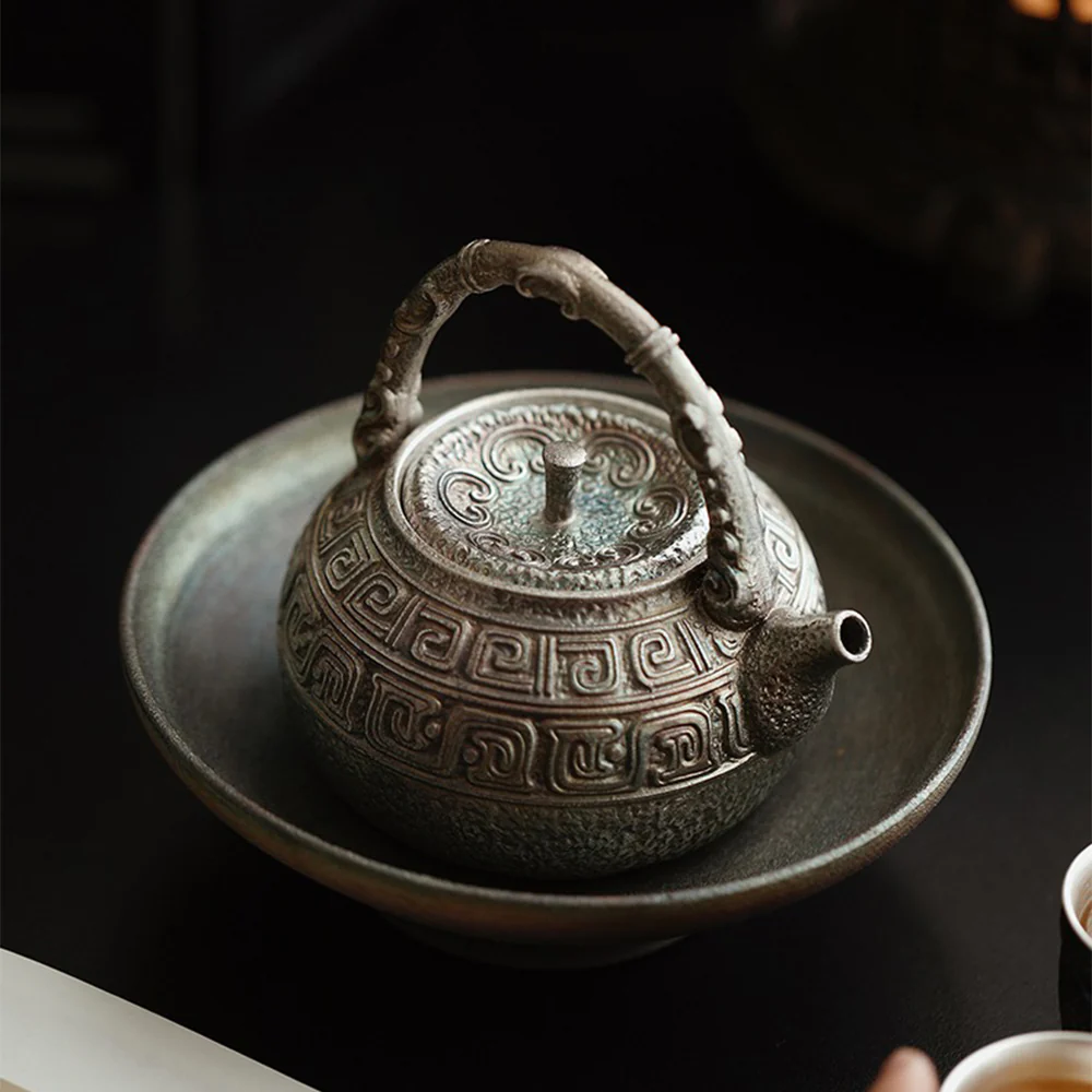 Chinese Antique Silver-Plated Ceramic Teapot - Image 5