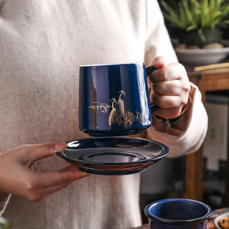 Chinese Blue Flower Office Tea Cup With Infuser - Image 5
