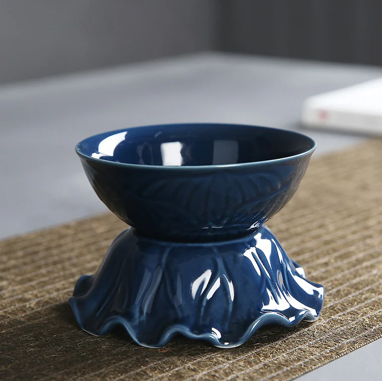Chinese Blue Landscape Porcelain Tea Set - Image 9