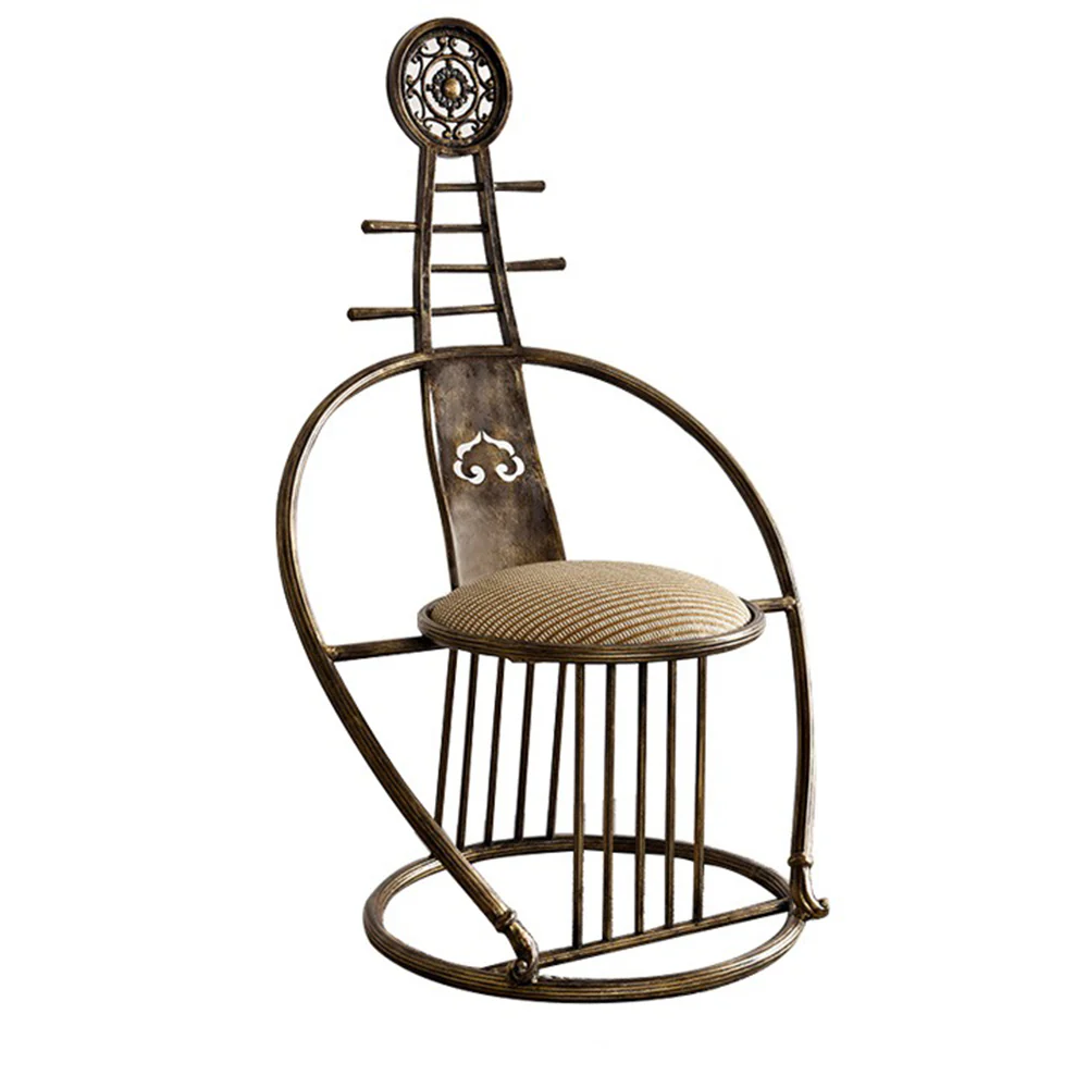 Chinese Cherry Wood Pipa Tea Table Set With Iron Legs - Image 4