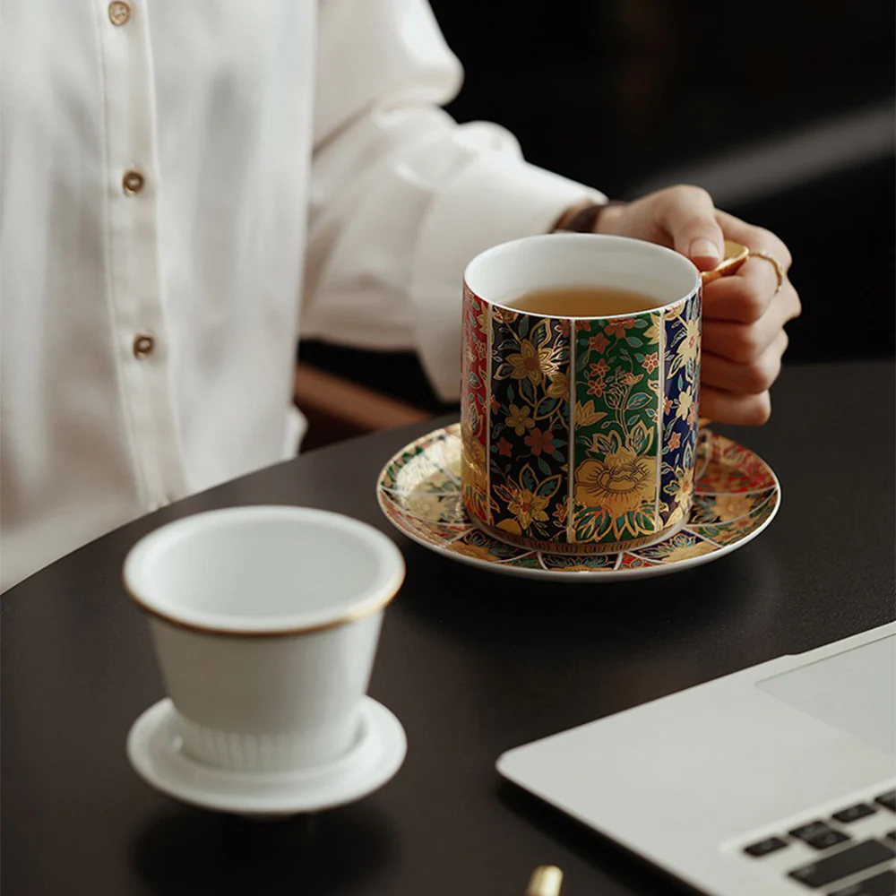 Chinese Enamel Porcelain Floral Tea Cup - Image 6