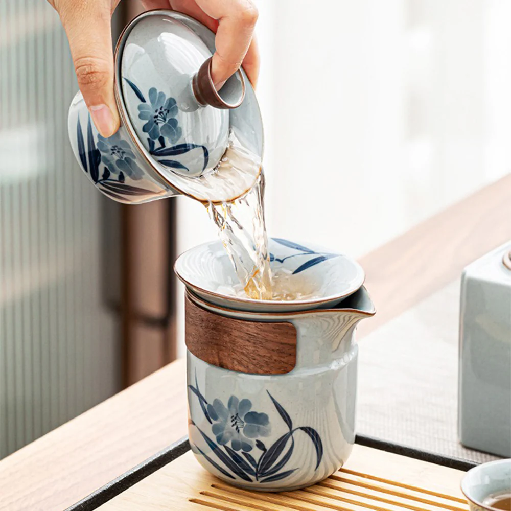 Chinese Hand Drawing Orchid Tea Set - Image 3