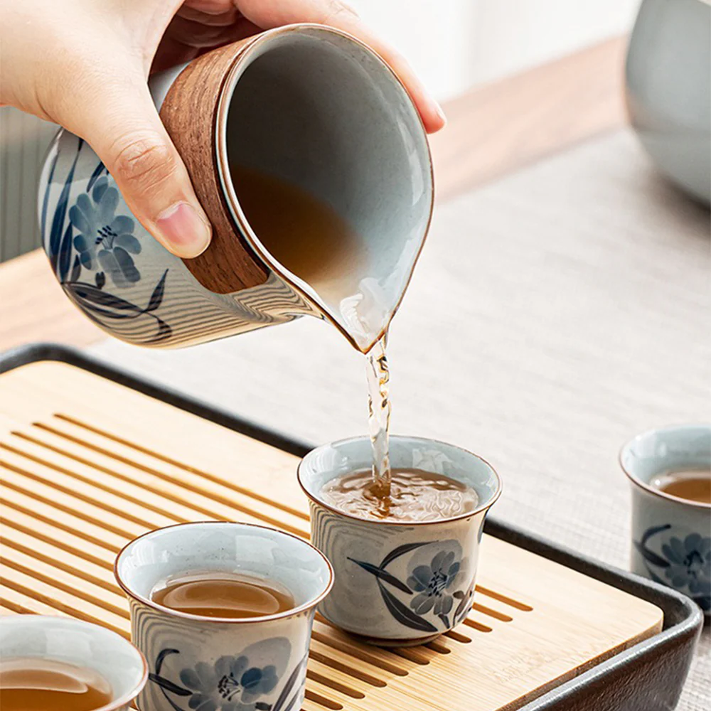 Chinese Hand Drawing Orchid Tea Set - Image 4