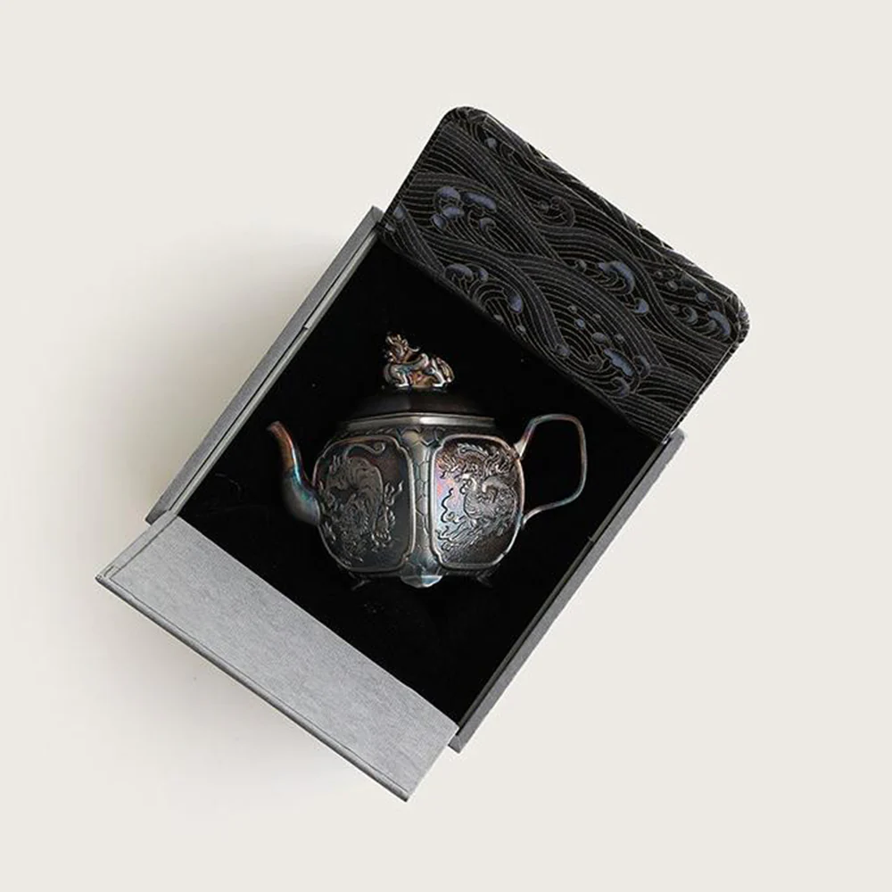 Chinese Mythical Beast Silver Teapot - Image 7