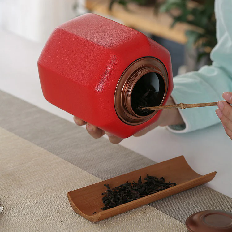 Chinese Palace Lantern Red Tea Caddy - Image 11