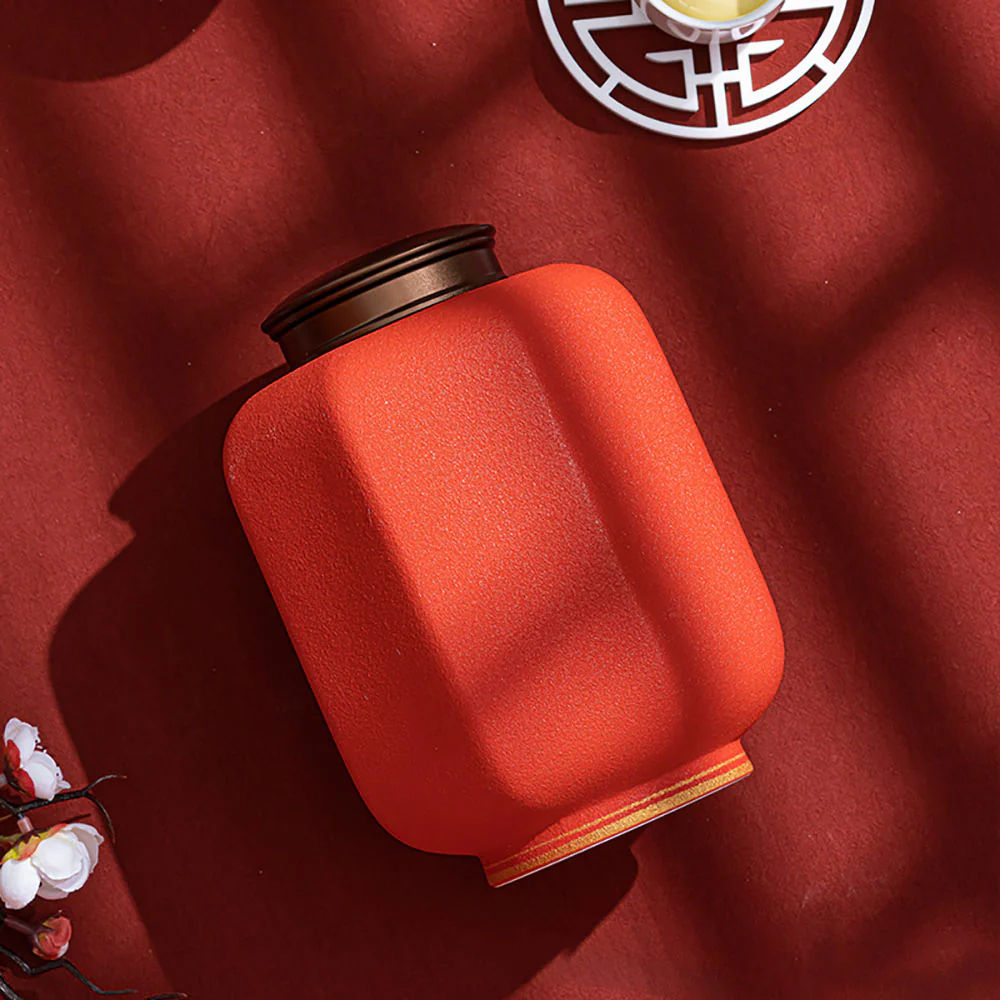 Chinese Palace Lantern Red Tea Caddy - Image 5