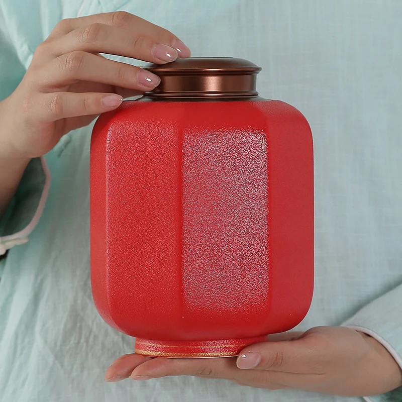 Chinese Palace Lantern Red Tea Caddy - Image 9