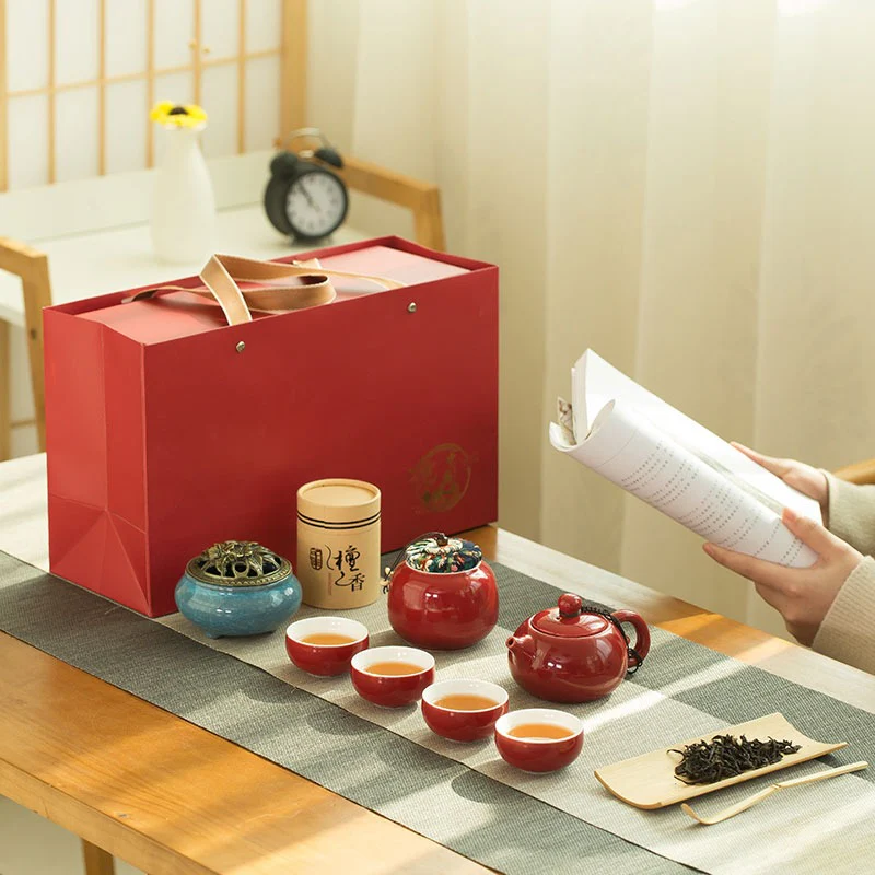 Chinese Red Tea Set With Gift Box - Image 6