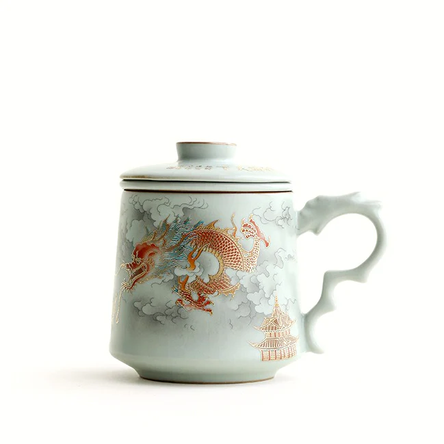 Chinese Ruyao Dragon Tea Cup With Infuser
