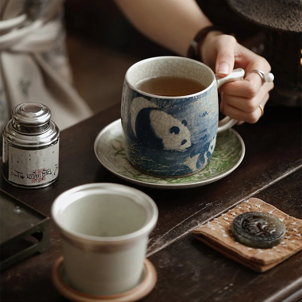 Chinese Ruyao Panda And Bamboo Tea Cup - Image 6